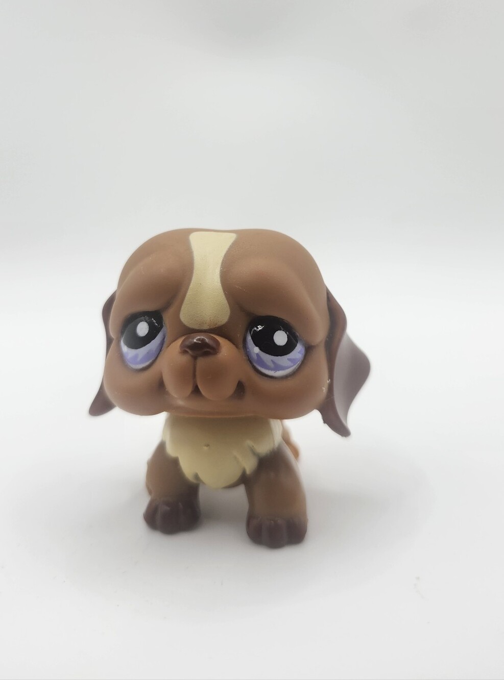 Authentic Littlest Pet Shop #1222 St Bernard Dog Purple Eyes G2 LPS Hasbro
